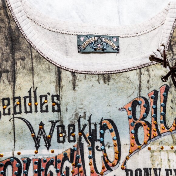 Vanilla Sugar Buffalo Bill Wild West Pony Express Embellished Tee Small - Picture 4 of 13